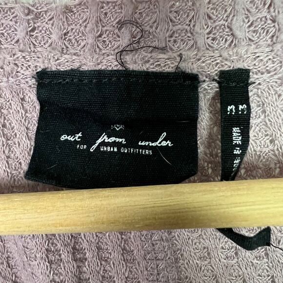 Urban Outfitters Out from Under MED JoJo Button Up Thermal Top Mauve Oversized - Picture 3 of 9